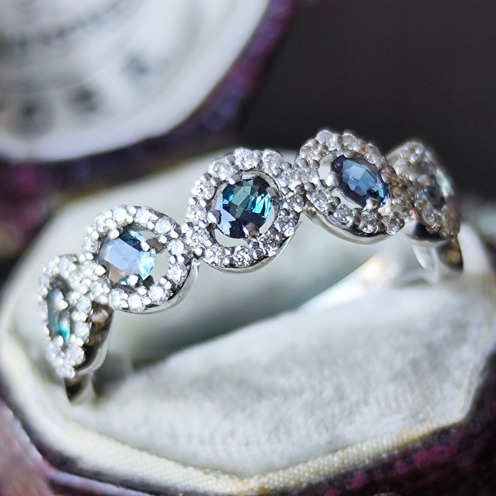 天然アレキサンドライト 0.35ct 天然ダイヤモンド リング – Mico宝飾店