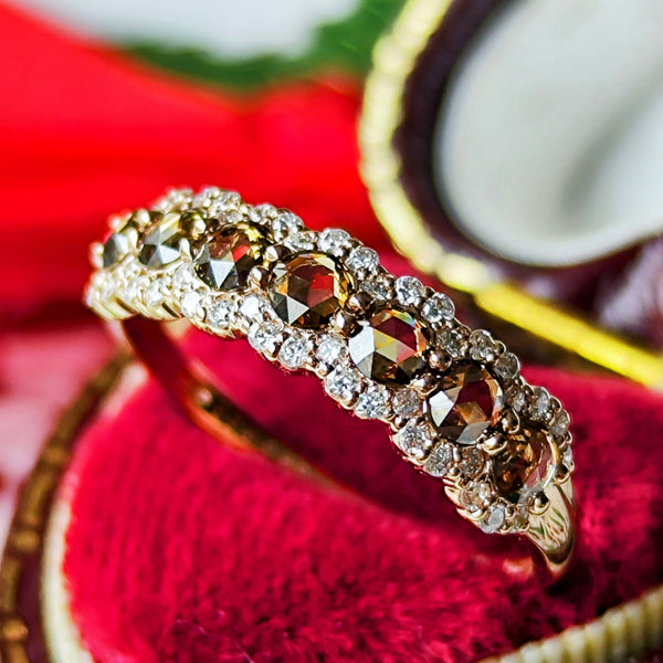 【ローズカット】天然ブラウンダイヤモンド リング