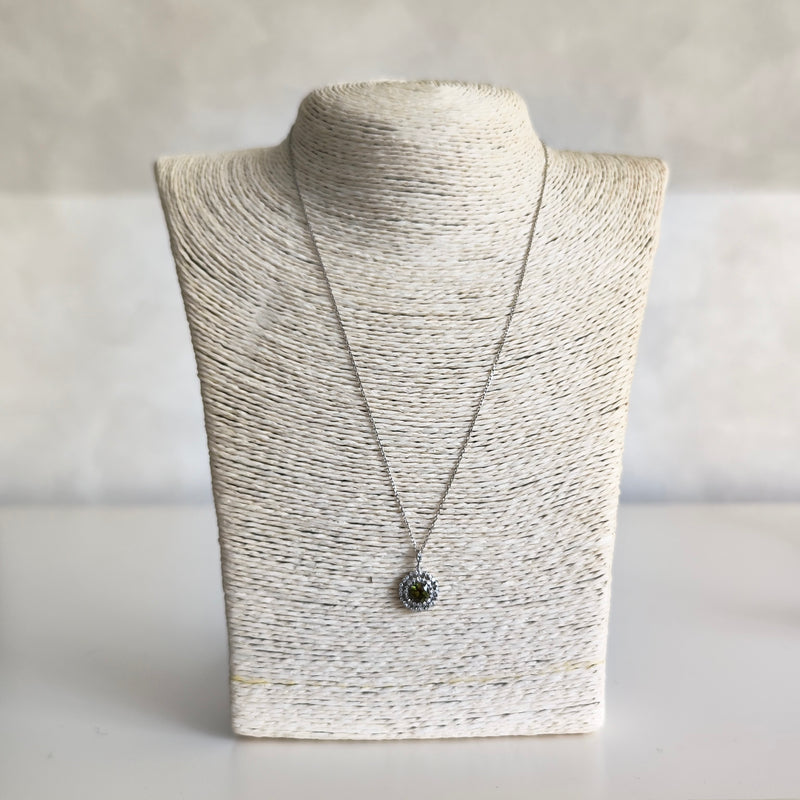 【クロムスフェーン】天然スフェーン 天然ダイヤモンド ネックレス