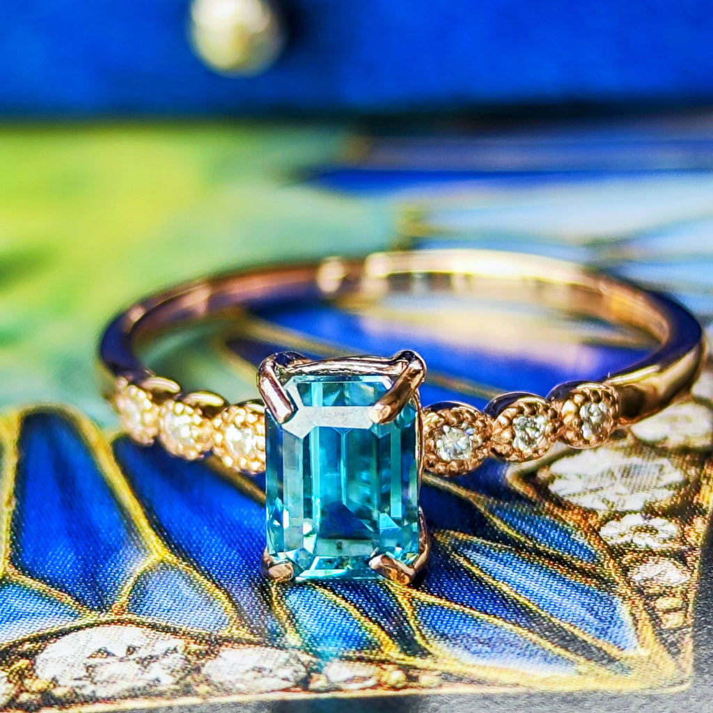 天然ジルコン 1.36ct 天然ダイヤモンド リング