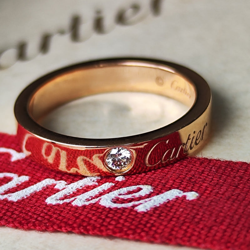 Cartier カルティエ Cドゥ エングレーブド ダイヤ リング 18金PG