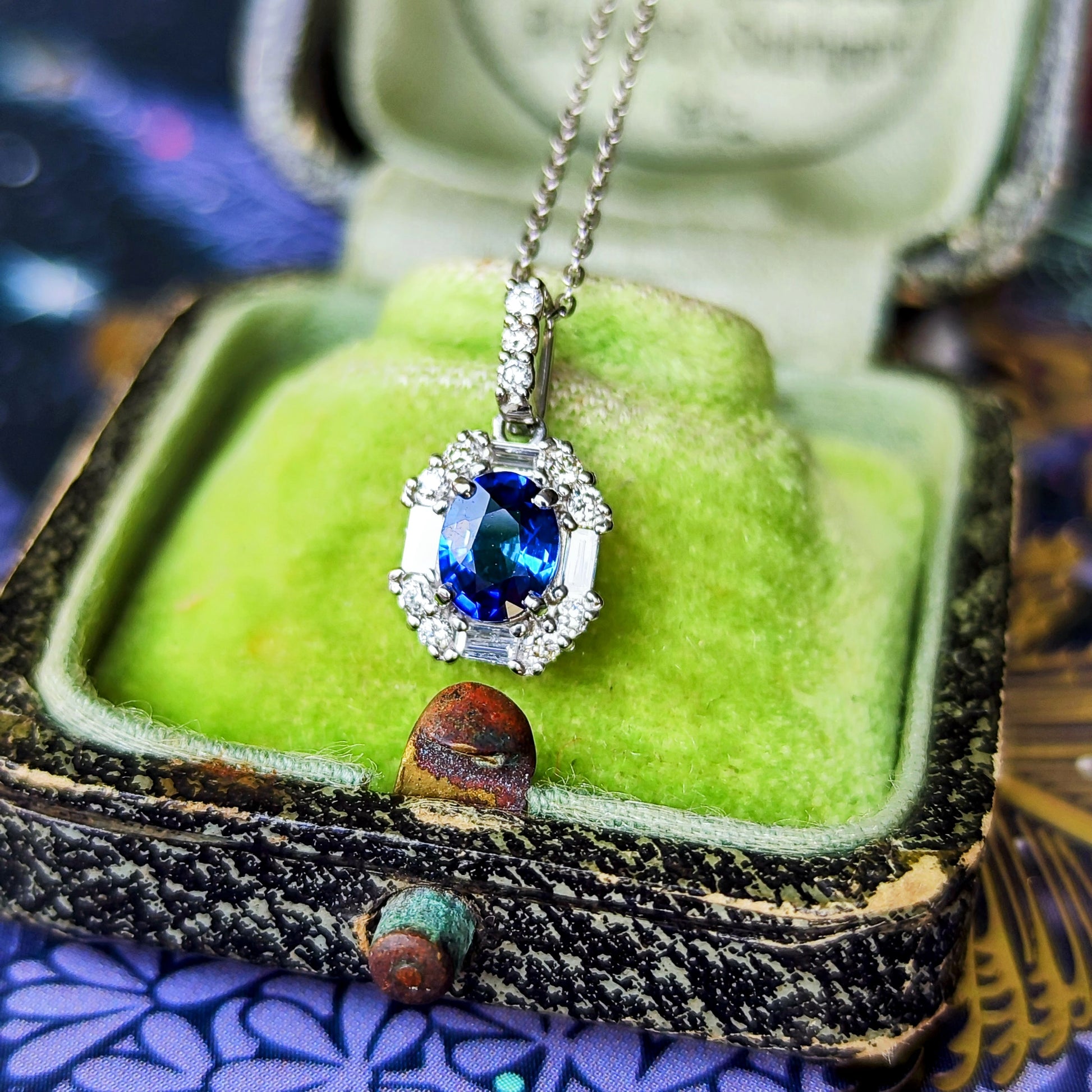 【お値下げ】天然サファイア 天然ダイヤモンド ネックレス