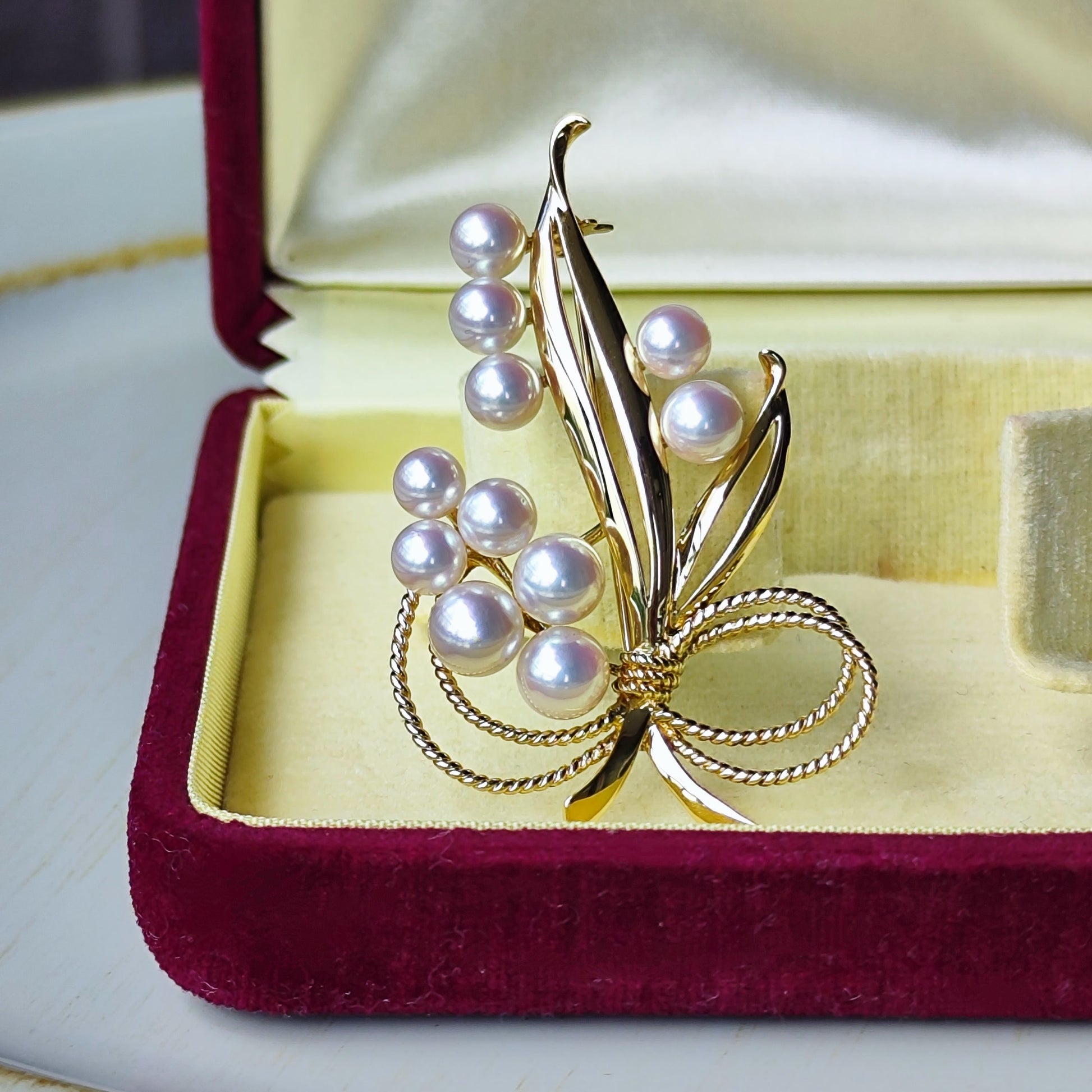 MIKIMOTO ミキモト あこや真珠 18金 ブローチ