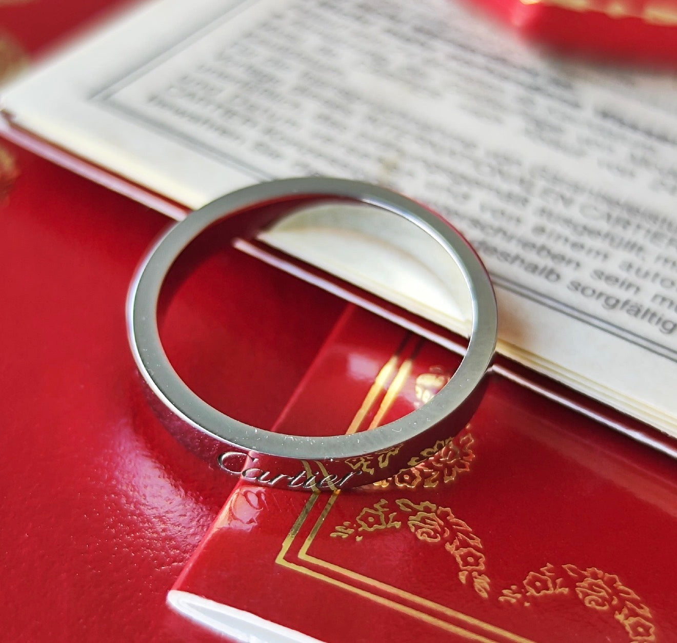 Cartier カルティエ Cドゥ エングレーブドリング プラチナ 54