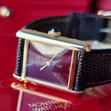 【OH済み】Cartier カルティエ マストタンク ボルドー文字盤 手巻き腕時計