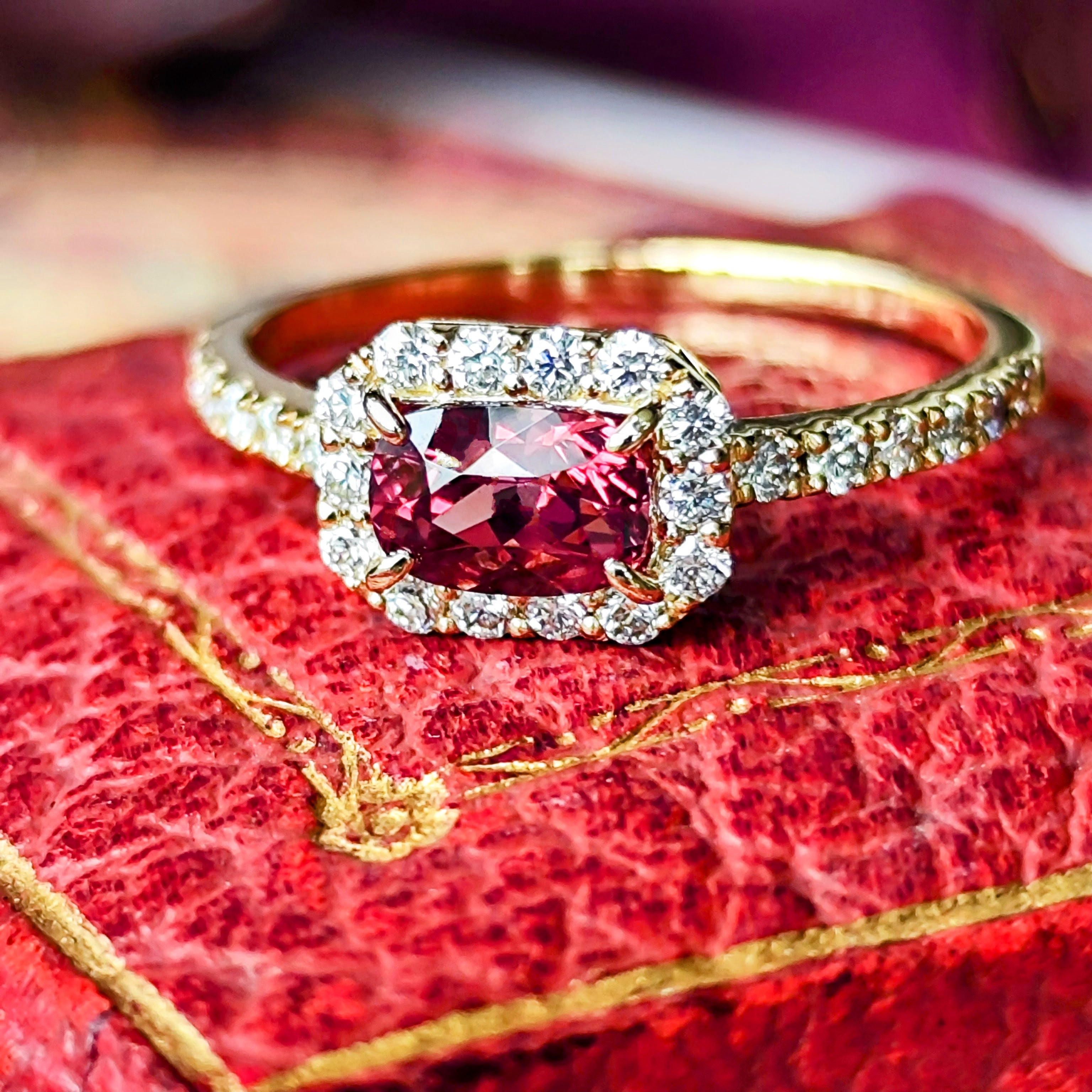 天然マラヤガーネット 0.77ct 天然ダイヤモンド リング – Mico宝飾店