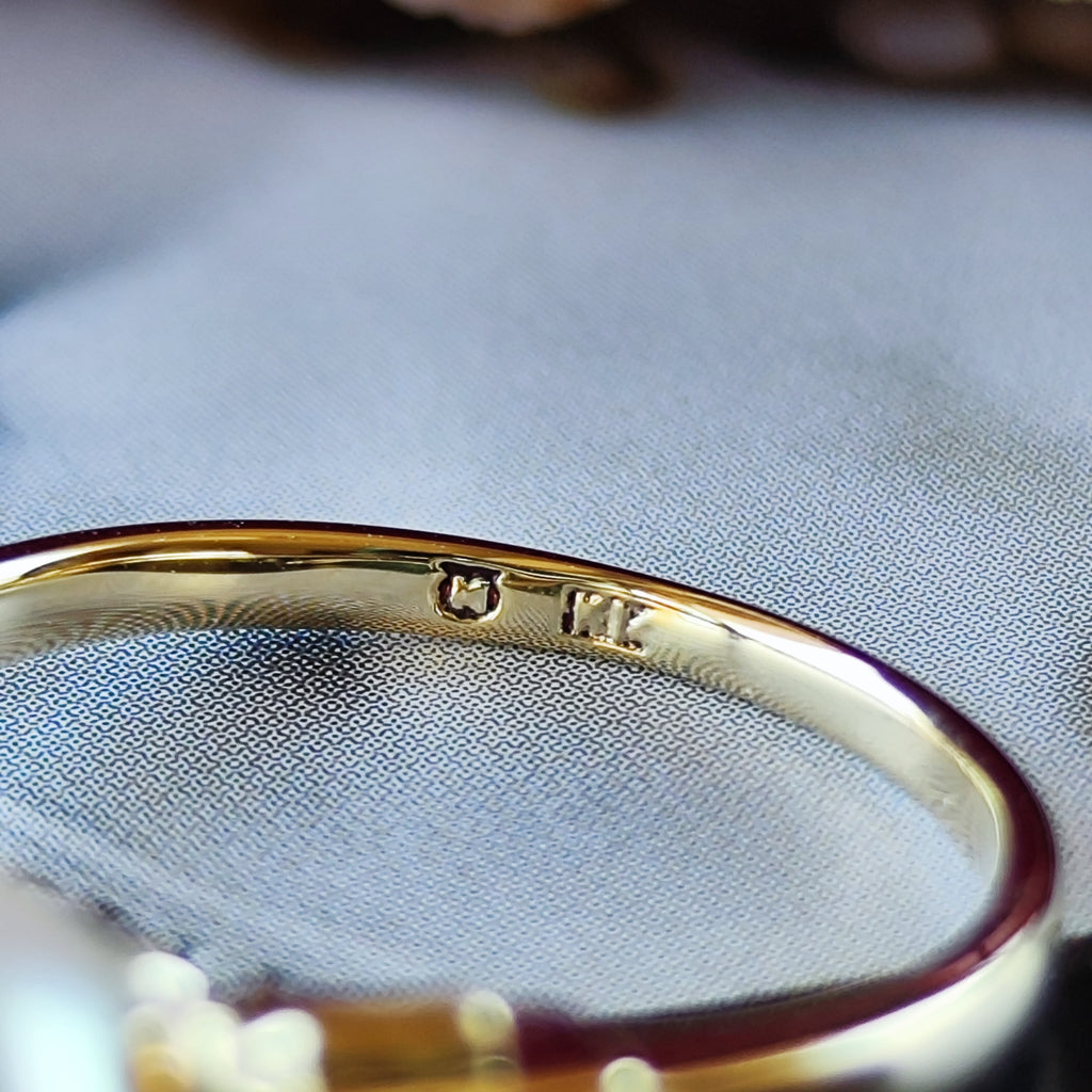 【オールドミキモト 】MIKIMOTO ミキモト あこや真珠 合成サファイア 14金 リング