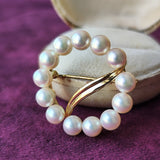 MIKIMOTO ミキモト あこや真珠 サークルモチーフ ブローチ