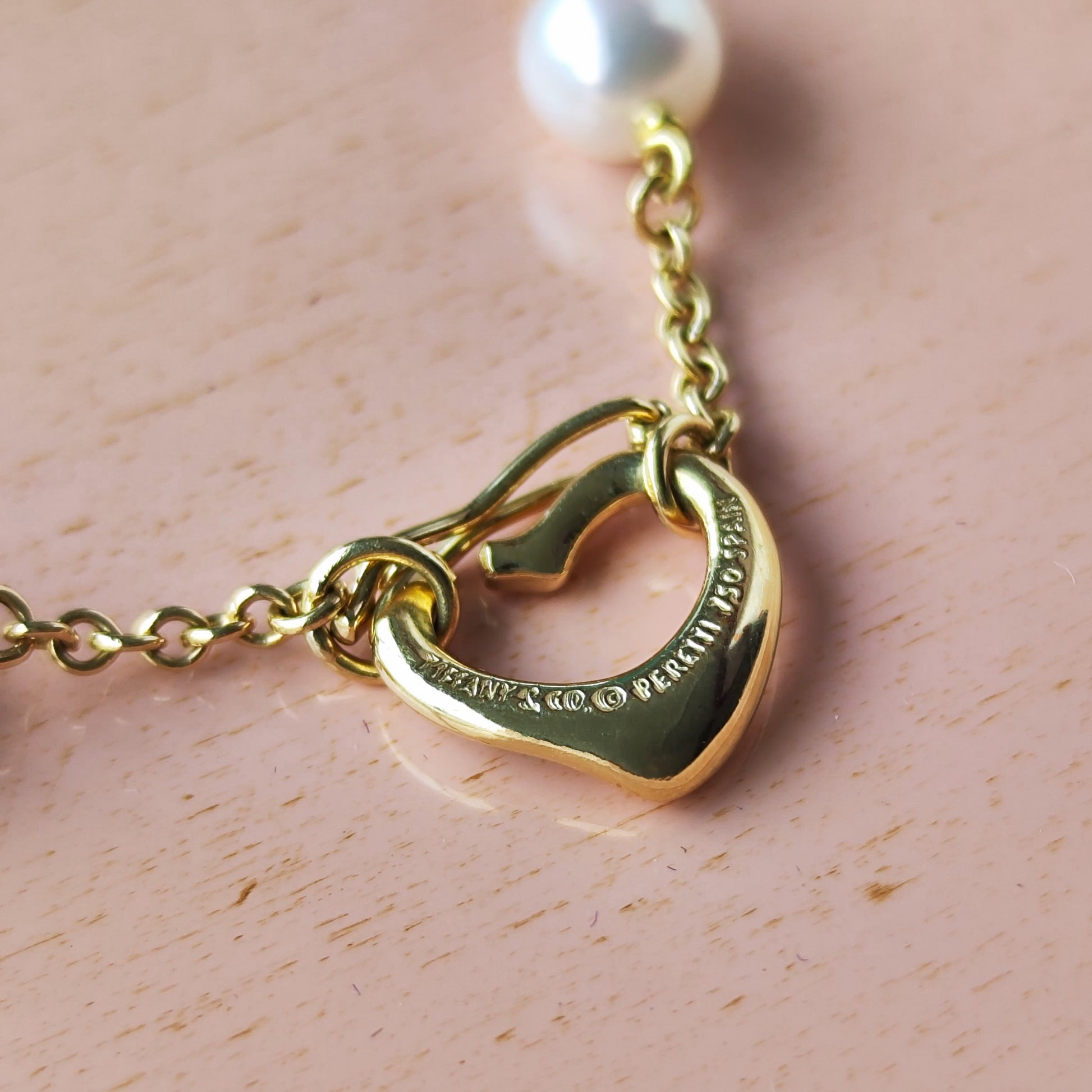 TIFFANY＆Co. ティファニー オープンハート あこや真珠 ブレスレット