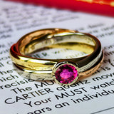 【Vintage Cartier 】カルティエ トリニティリング ルビー 18金