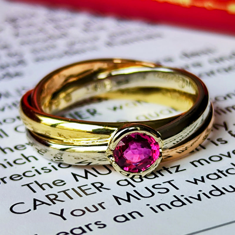 【Vintage Cartier 】カルティエ トリニティリング ルビー 18金