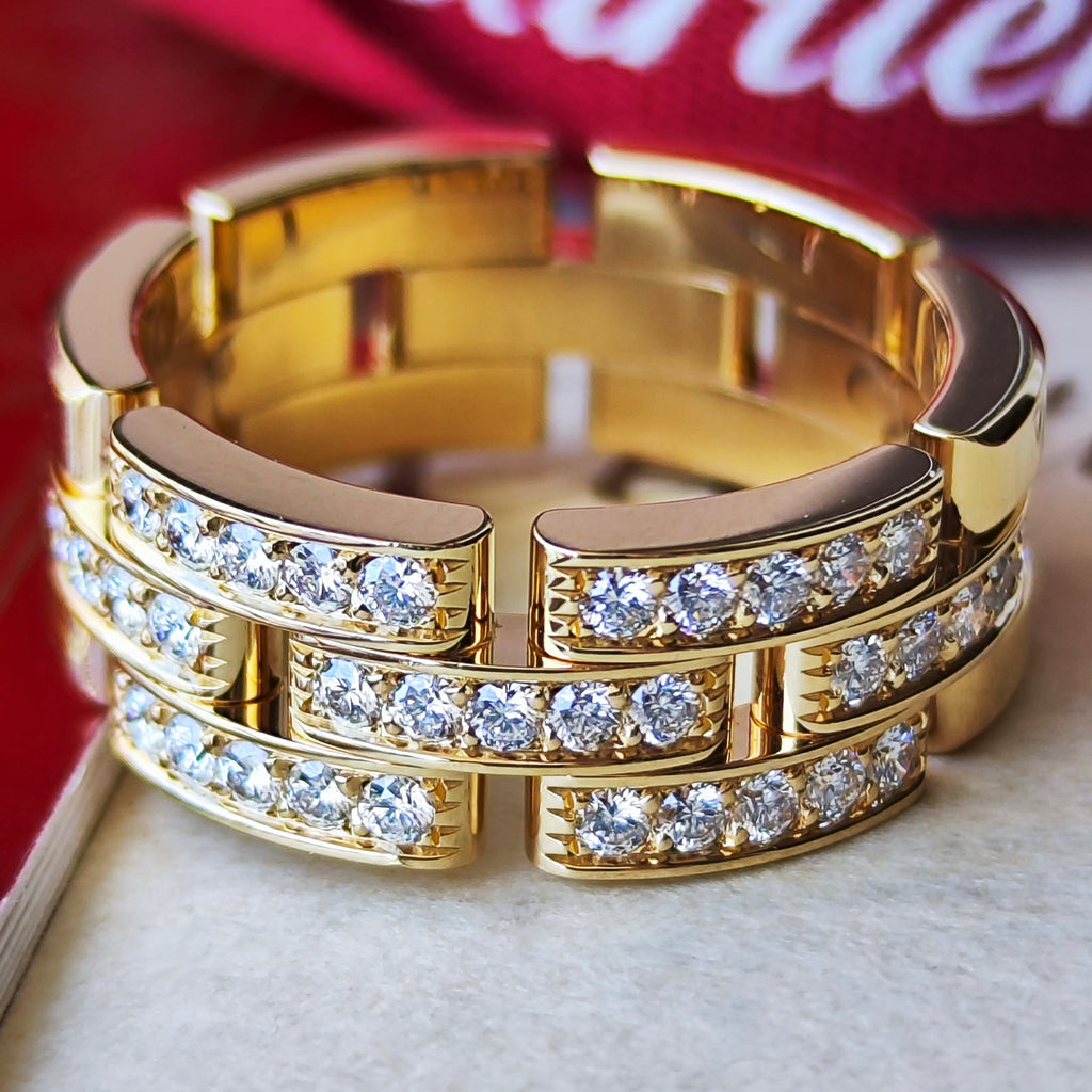 Cartier カルティエ マイヨンパンテール
3連 ハーフダイヤ 18金YG 57