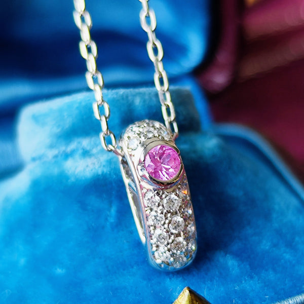 MIKIMOTO ミキモト 天然ピンクサファイア 天然ダイヤモンド ネックレス