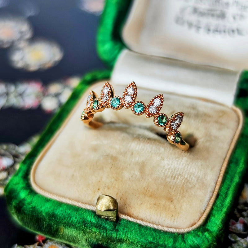 天然エメラルド 天然ダイヤモンド 18金リング – Mico宝飾店