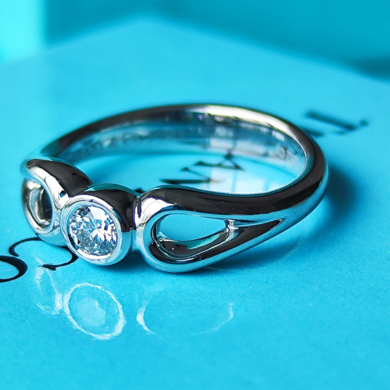 TIFFANY＆Co. ティファニー ダブルオープンティアドロップリング ダイヤモンド