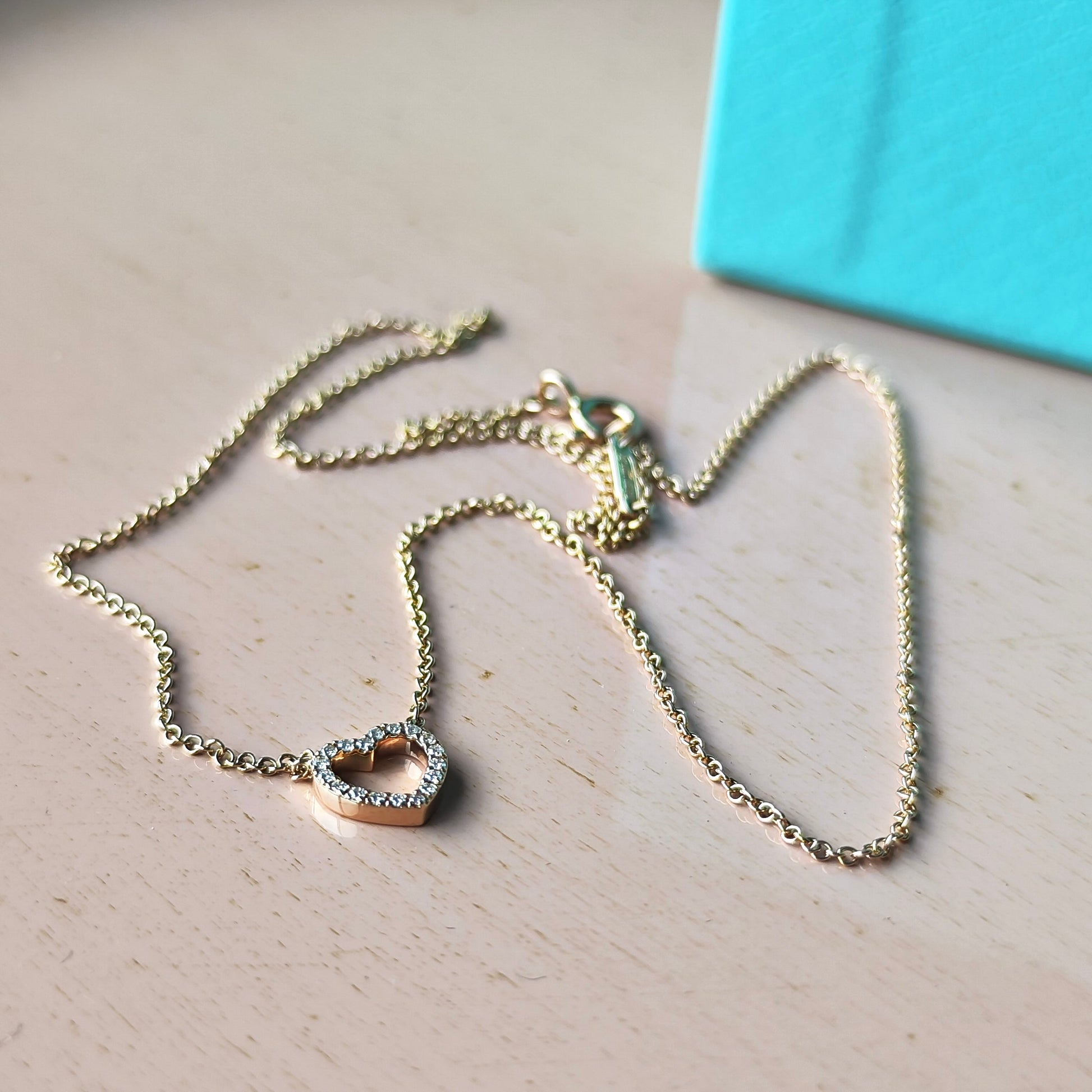 TIFFANY &Co ティファニー メトロハート ダイヤモンド ネックレス