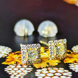 天然ダイヤモンド プリンセスカット 18金ピアス