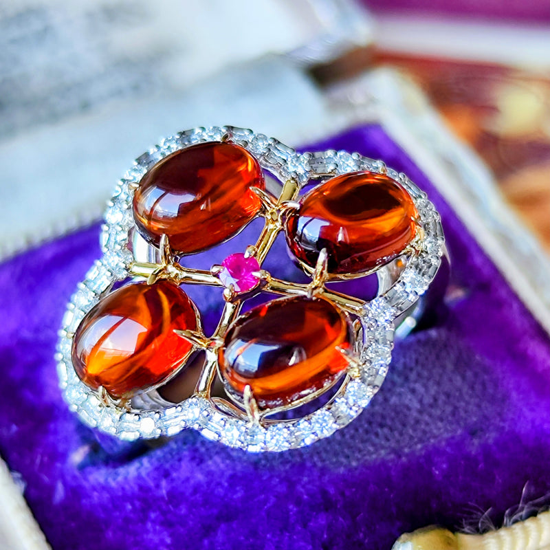 TASAKI 田崎真珠 天然マディラシトリン 天然ダイヤモンド リング