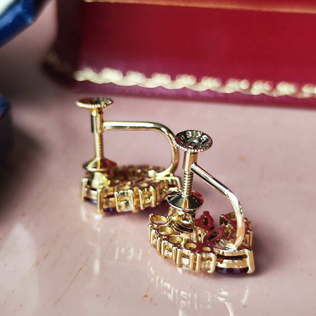 MIKIMOTO ミキモト 天然ルビー 天然ダイヤモンド イヤリング