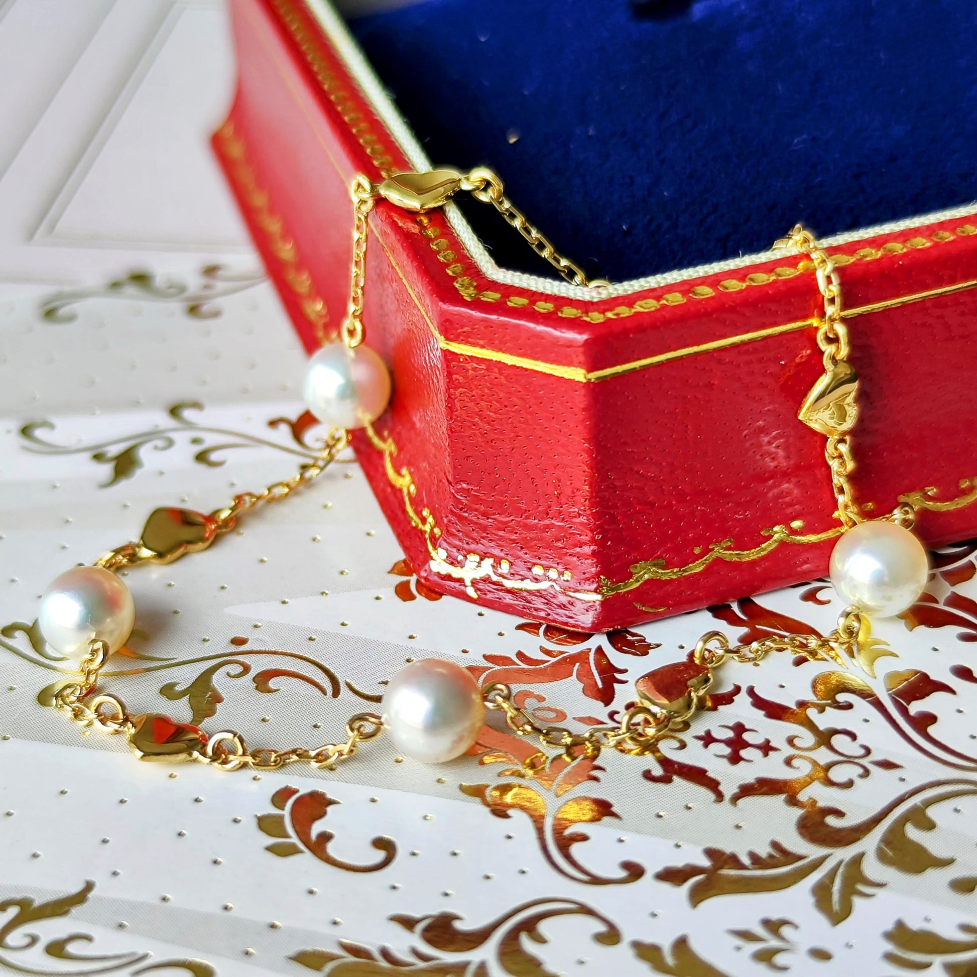 MIKIMOTO ミキモト あこやベビーパール ハートモチーフ ブレスレット