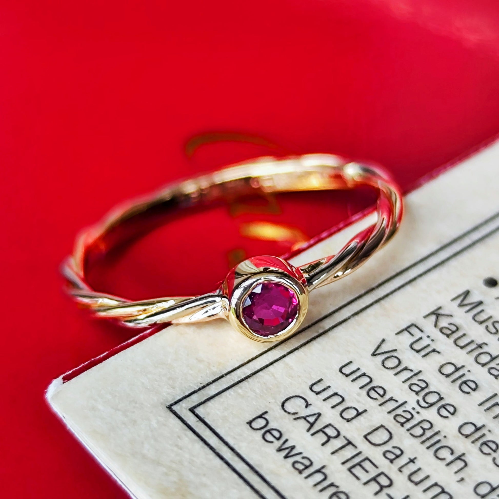 Cartier カルティエ スリーカラーツイストリング ルビー 50