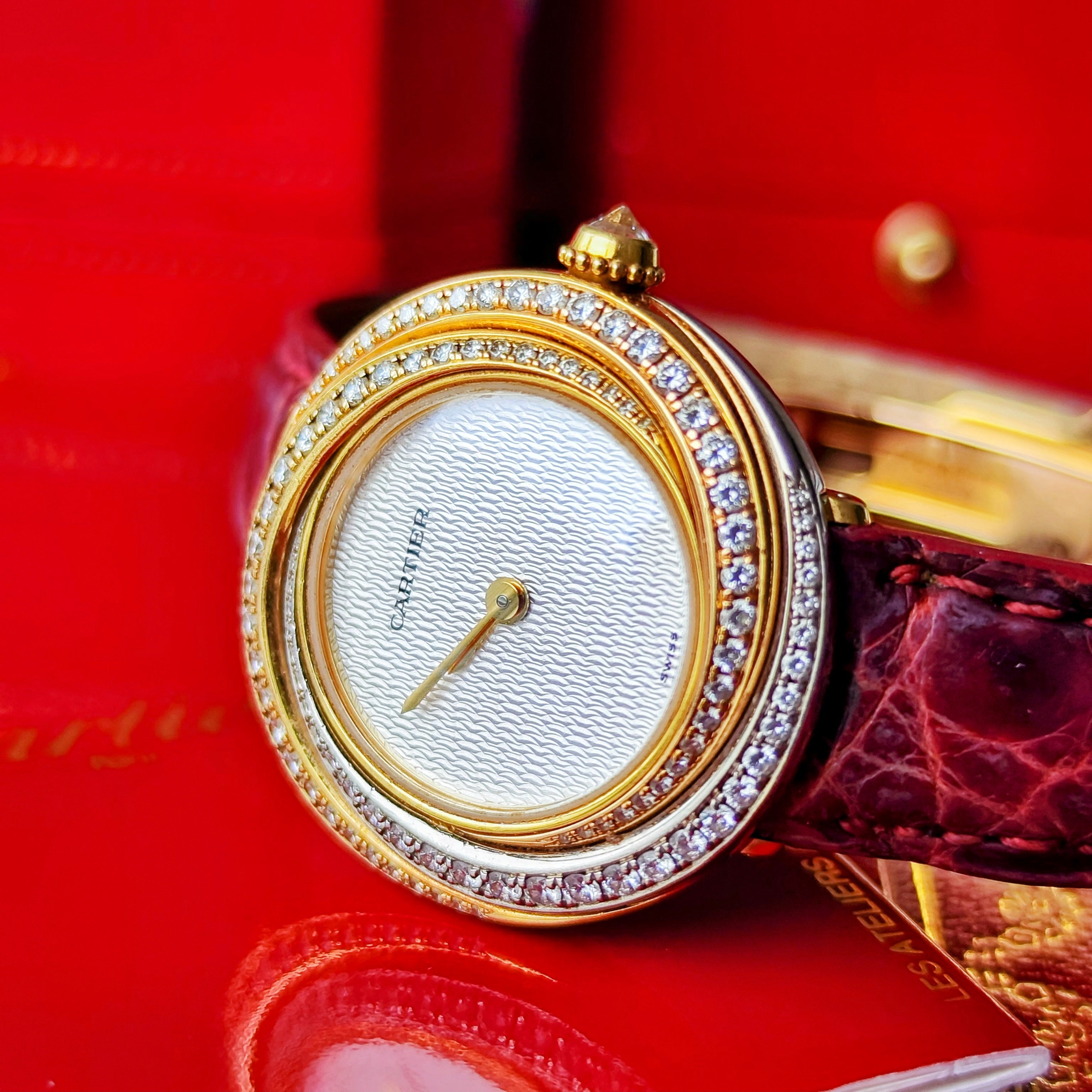 金無垢】Cartier カルティエ トリニティ純正ダイヤモンド 18金無垢