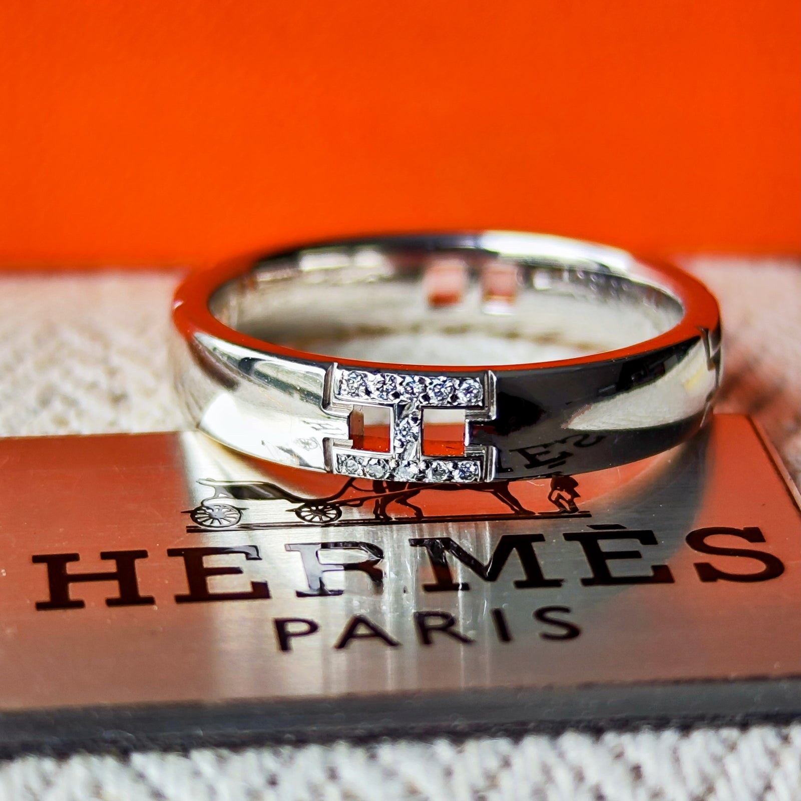 HERMES エルメス ヘラクレス ダイヤモンド 18金WG 6号 – Mico宝飾店