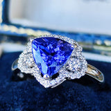 天然タンザナイト 1.91ct 天然ダイヤモンド リング