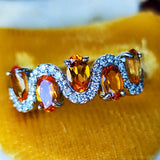 天然スペサルティンガーネット 天然ダイヤモンド プラチナリング