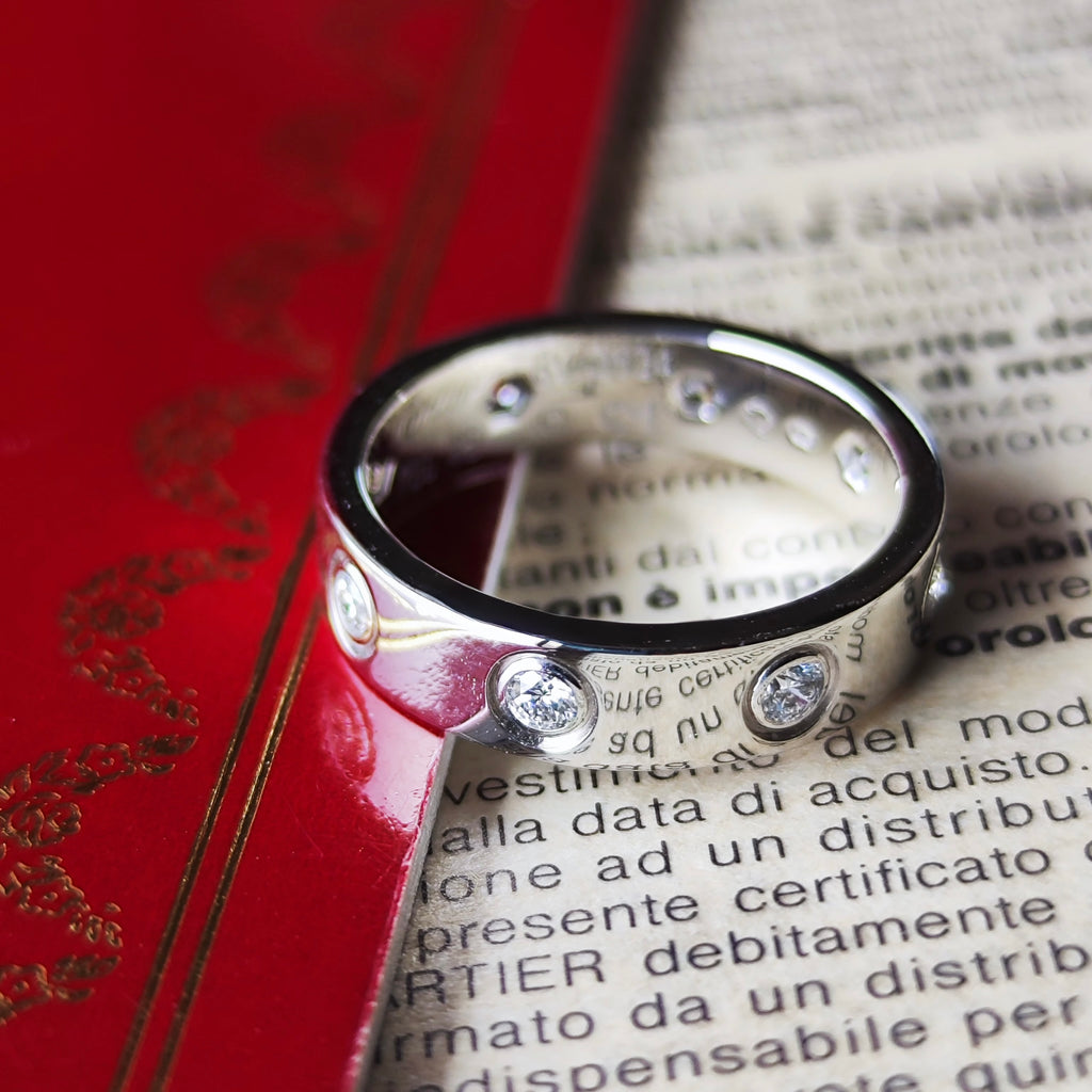 Cartier カルティエ ミニラブリング フルダイヤ 18金WG 45