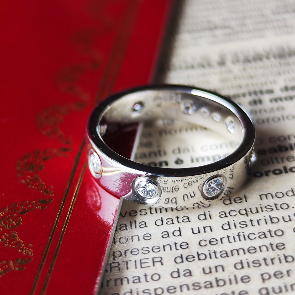 Cartier カルティエ ミニラブリング フルダイヤ 18金WG 45
