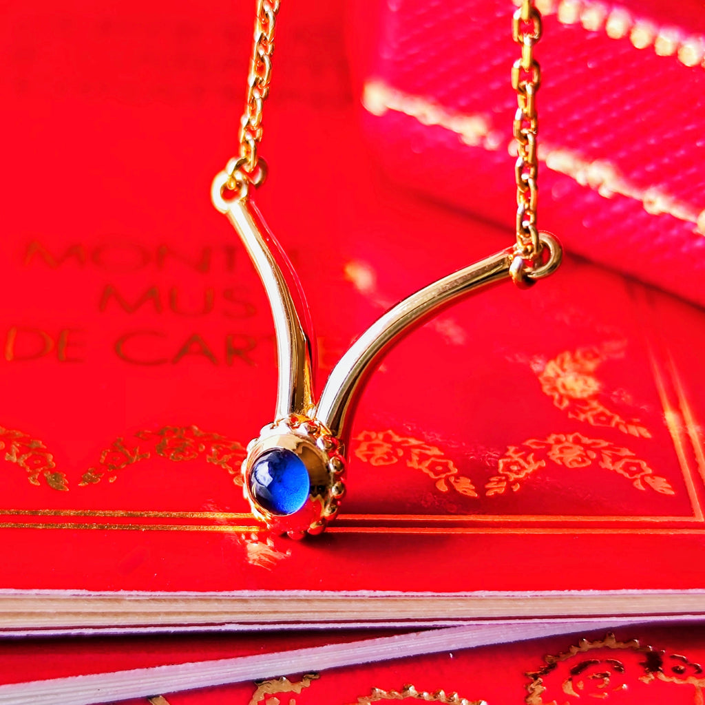 【廃盤Cartier】カルティエ サファイア18金YG ネックレス