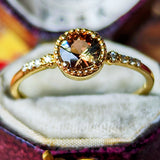 天然アンダリュサイト 天然ダイヤモンド リング