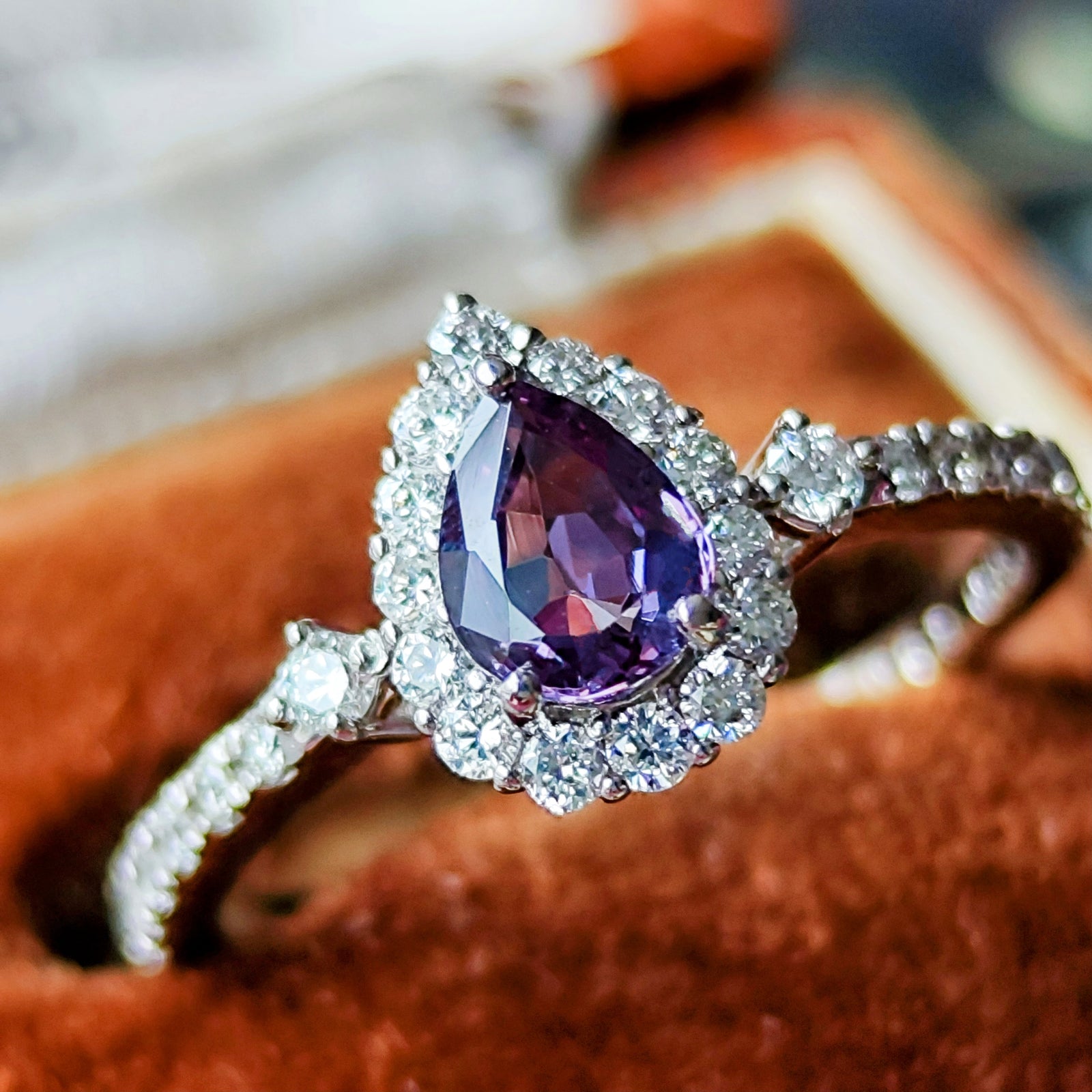 アレキタイプ】天然カラーチェンジガーネット 天然ダイヤモンド リング