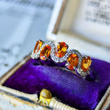 天然スペサルティンガーネット 天然ダイヤモンド プラチナリング