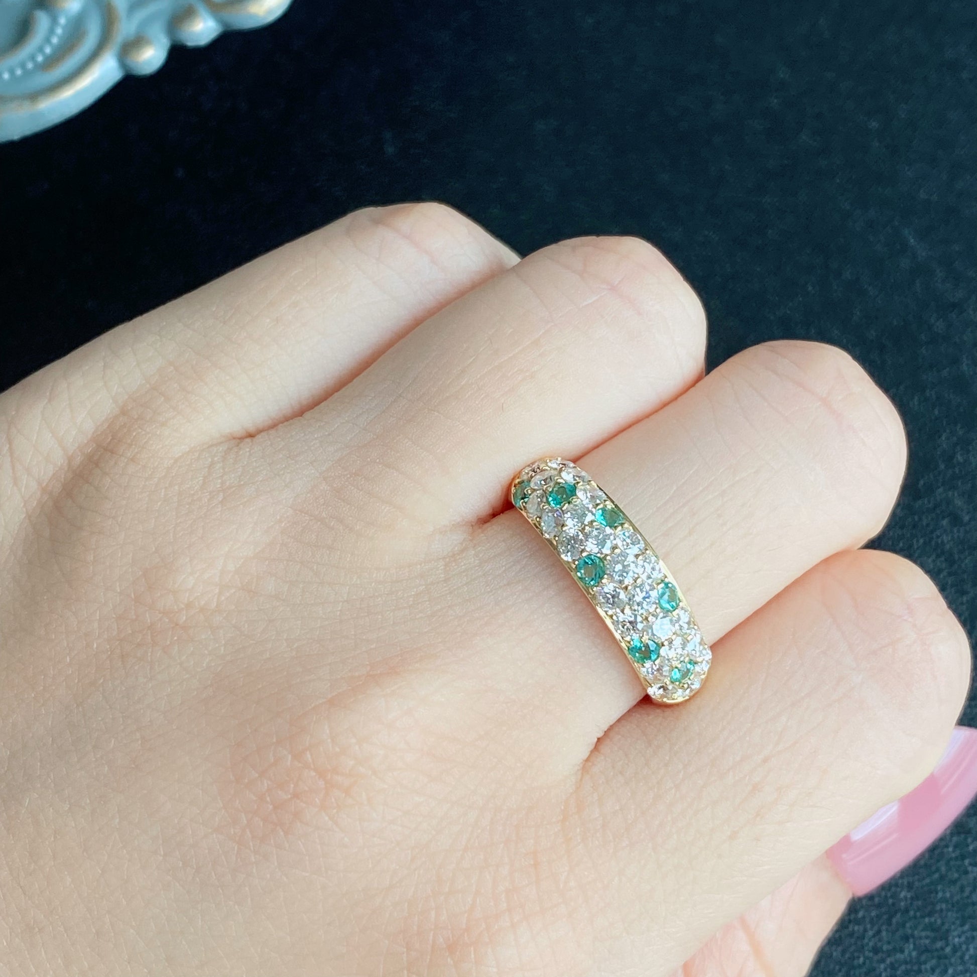 天然パライバトルマリン 天然ダイヤモンド パヴェリング 18金