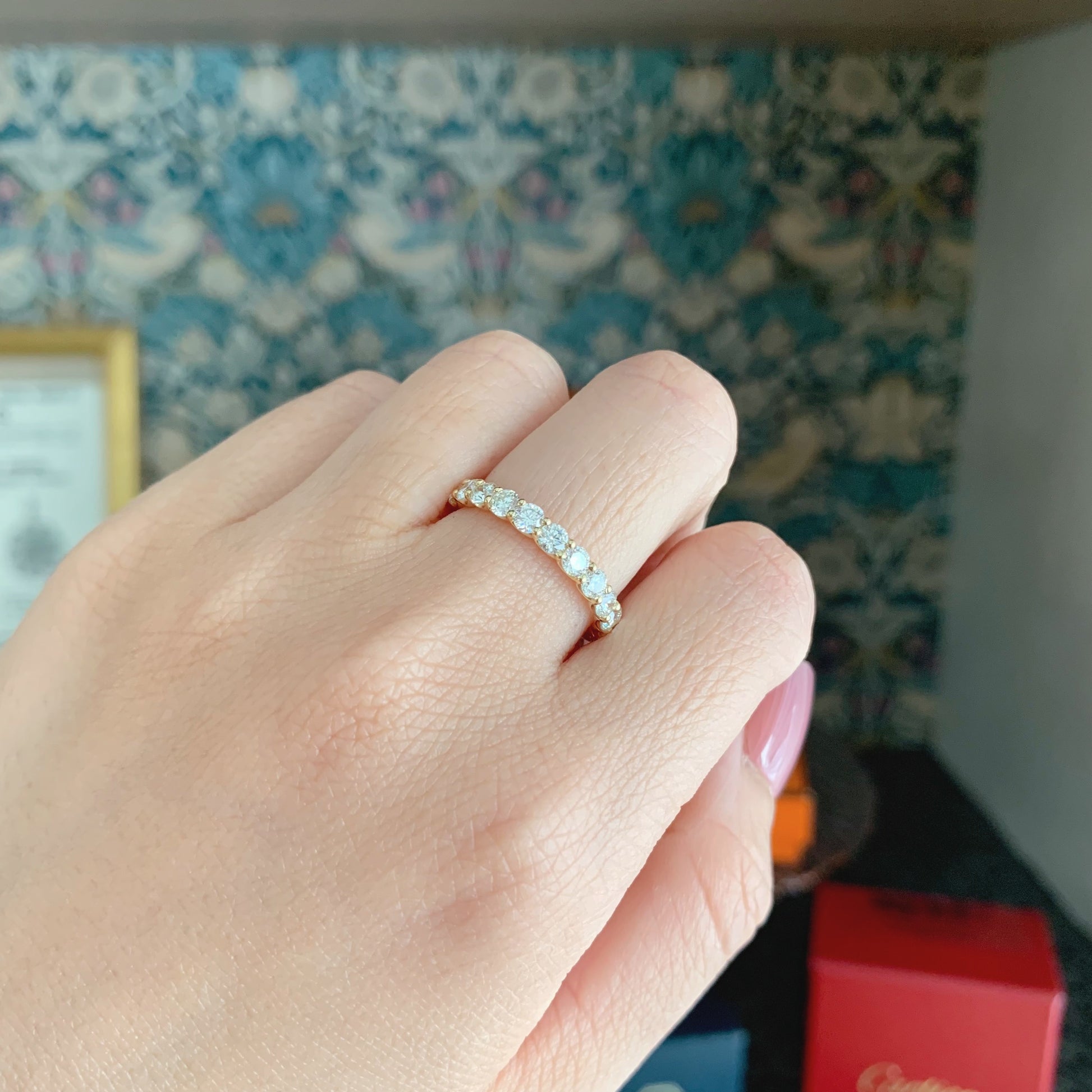 【全石ハート&キューピッド】天然ダイヤモンド 15石 ハーフエタニティリング 18金