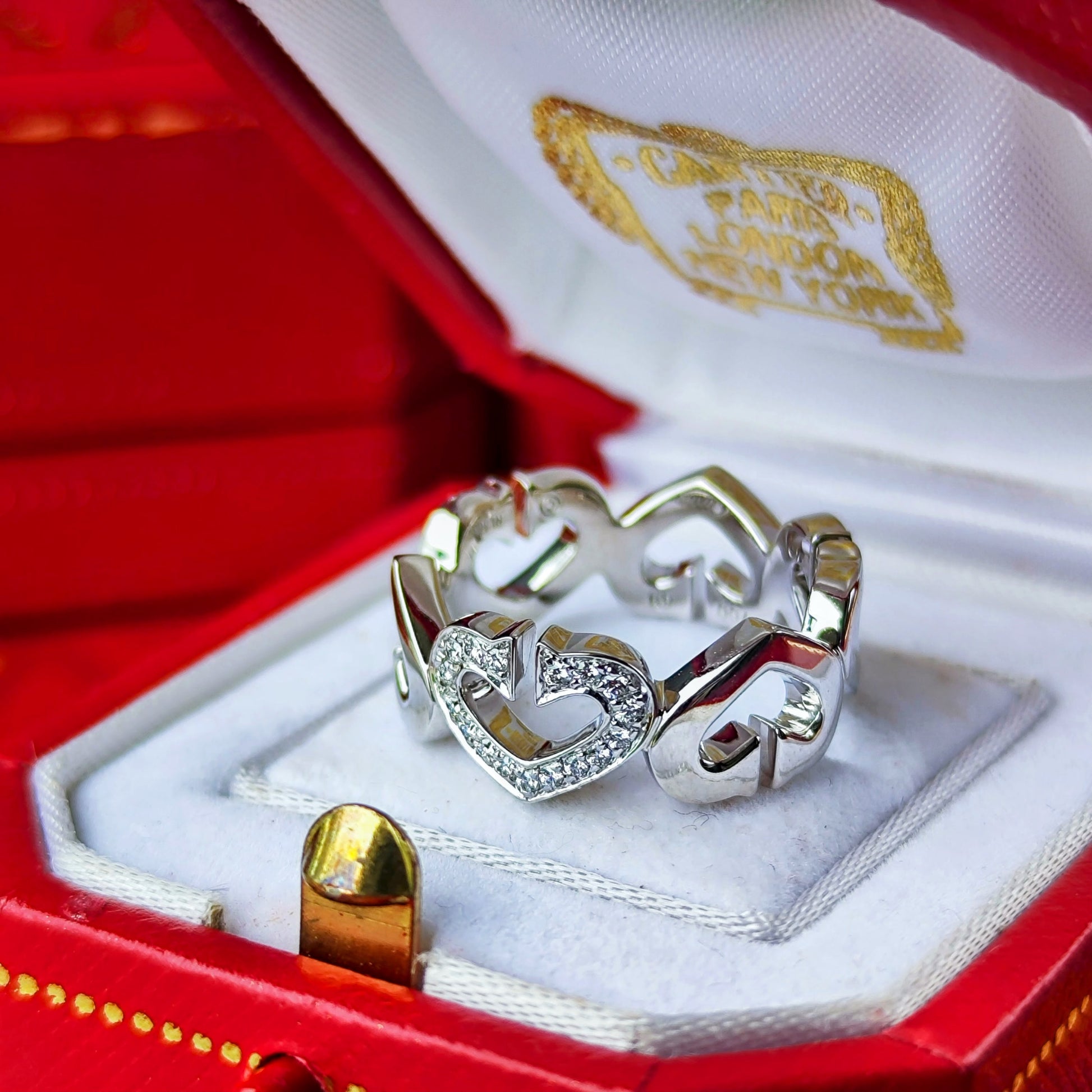 【廃盤 Cartier カルティエ】Cハートリング K18WG 49