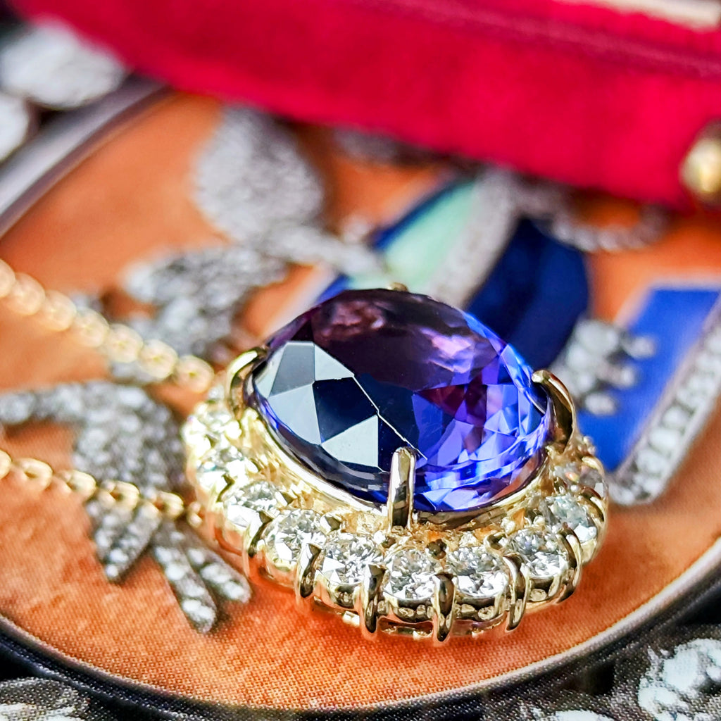 【大粒 5.27ct】天然タンザナイト 天然ダイヤモンド ネックレス