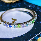 【マルチカラーリング】天然石 プラチナリング