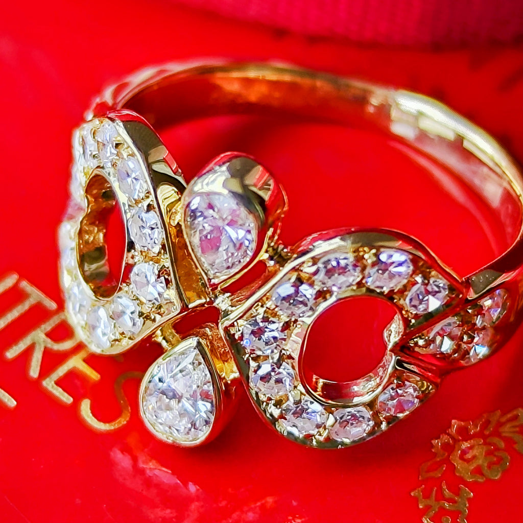 【Vintage Cartier】カルティエ ダイヤモンド 2Cリング 18金 50