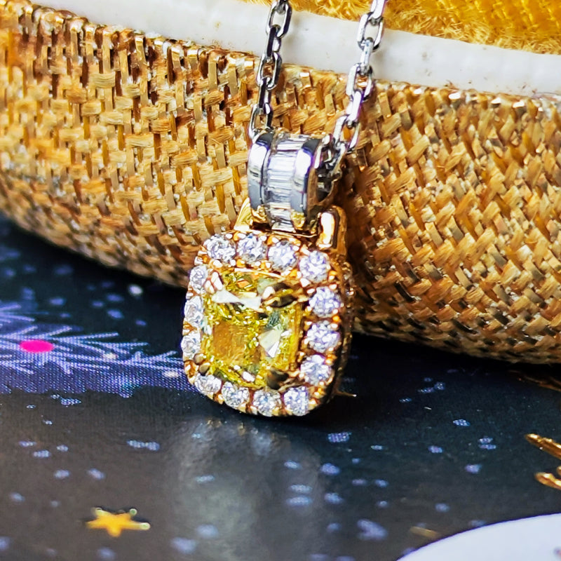 【イエローダイヤ】FANCY INTENSE YELLOW VS2 ネックレス