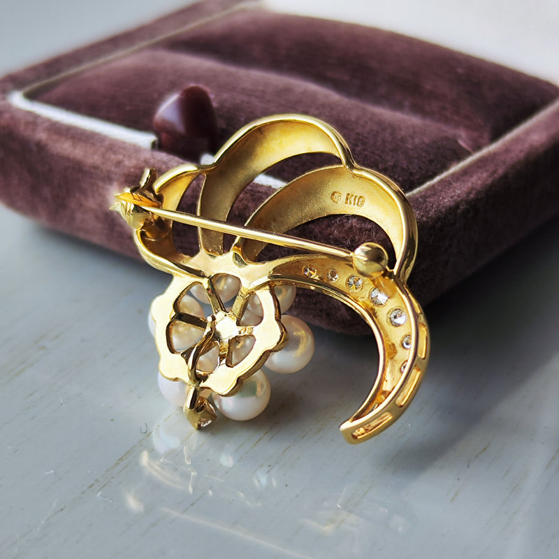 MIKIMOTO ミキモト ブローチ ペンダントトップ あこや真珠 ダイヤモンド