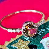 天然アンダリュサイト 天然ダイヤモンド リング