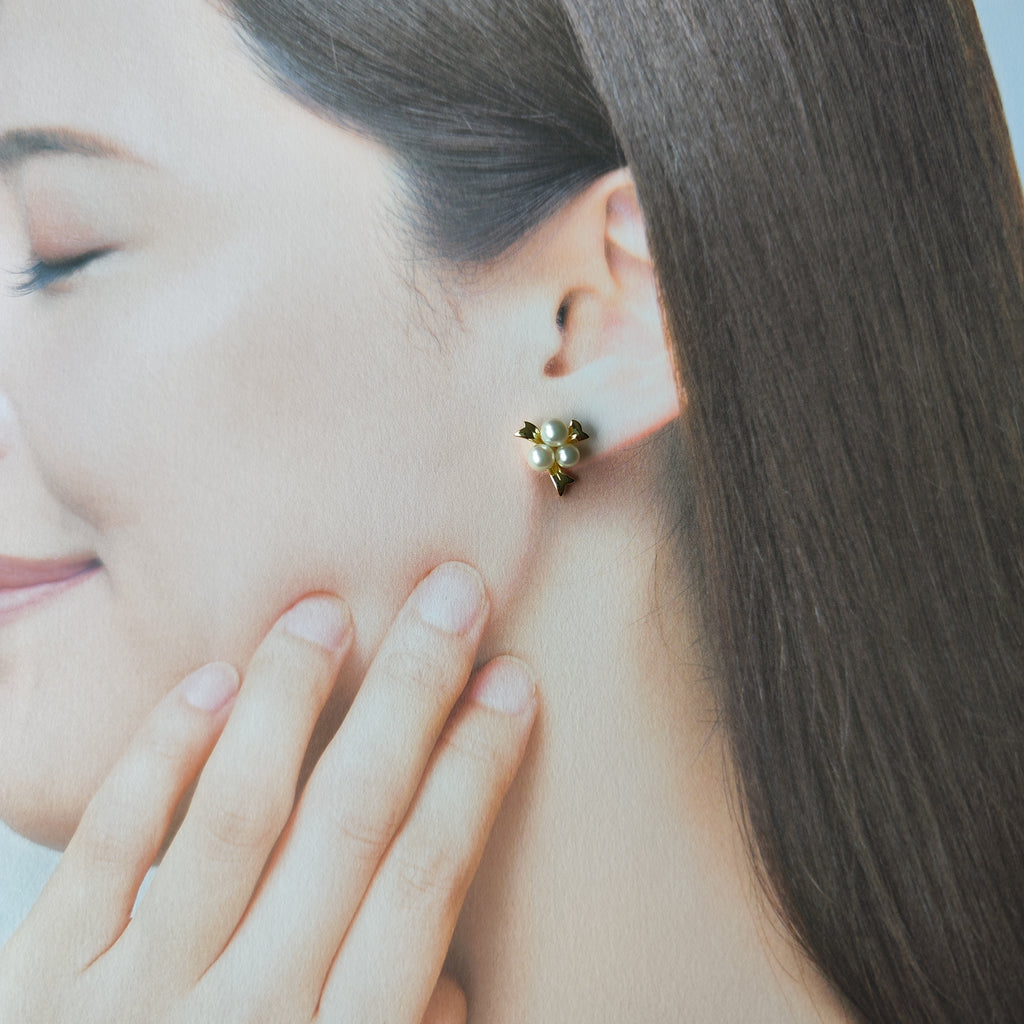 【お値下げ】MIKIMOTO ミキモト あこや真珠 リボンモチーフ ピアス