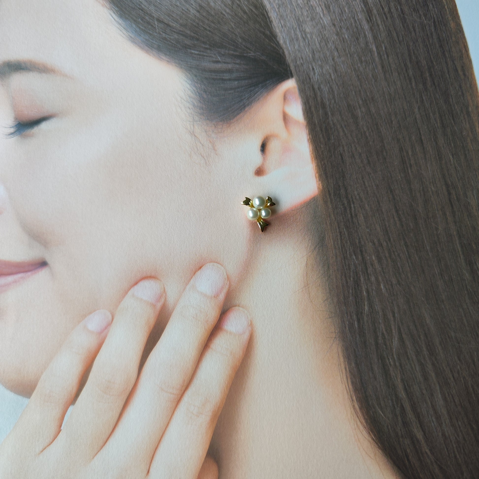 【お値下げ】MIKIMOTO ミキモト あこや真珠 リボンモチーフ ピアス