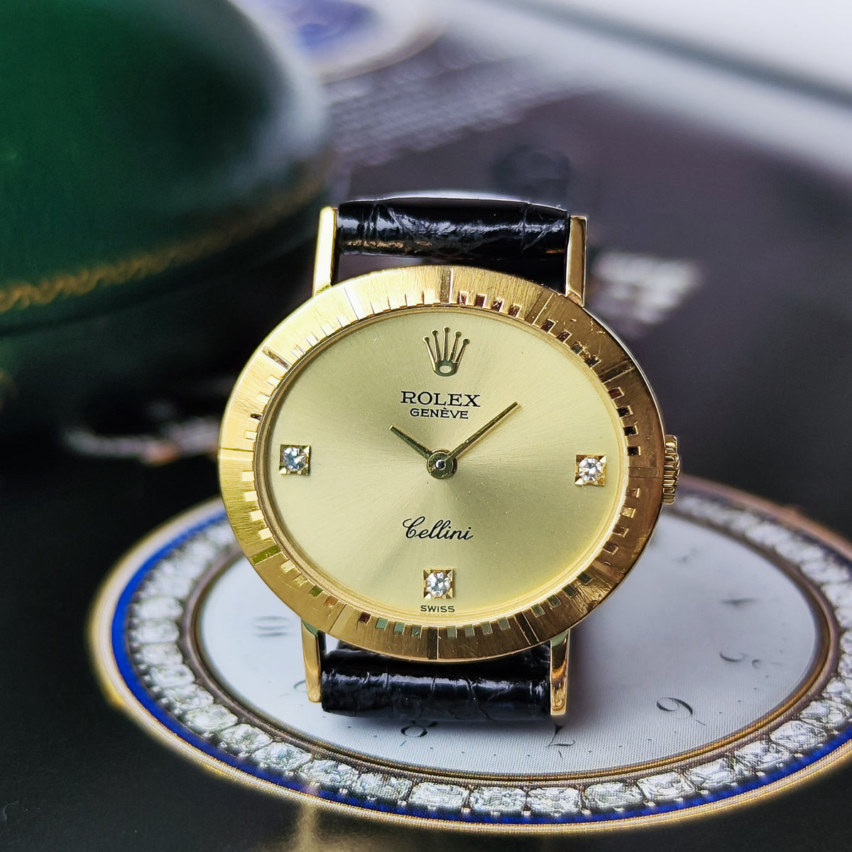 【OH済み】ROLEX ロレックス CELLINI チェリーニ 18金無垢 ダイヤモンド 手巻き腕時計