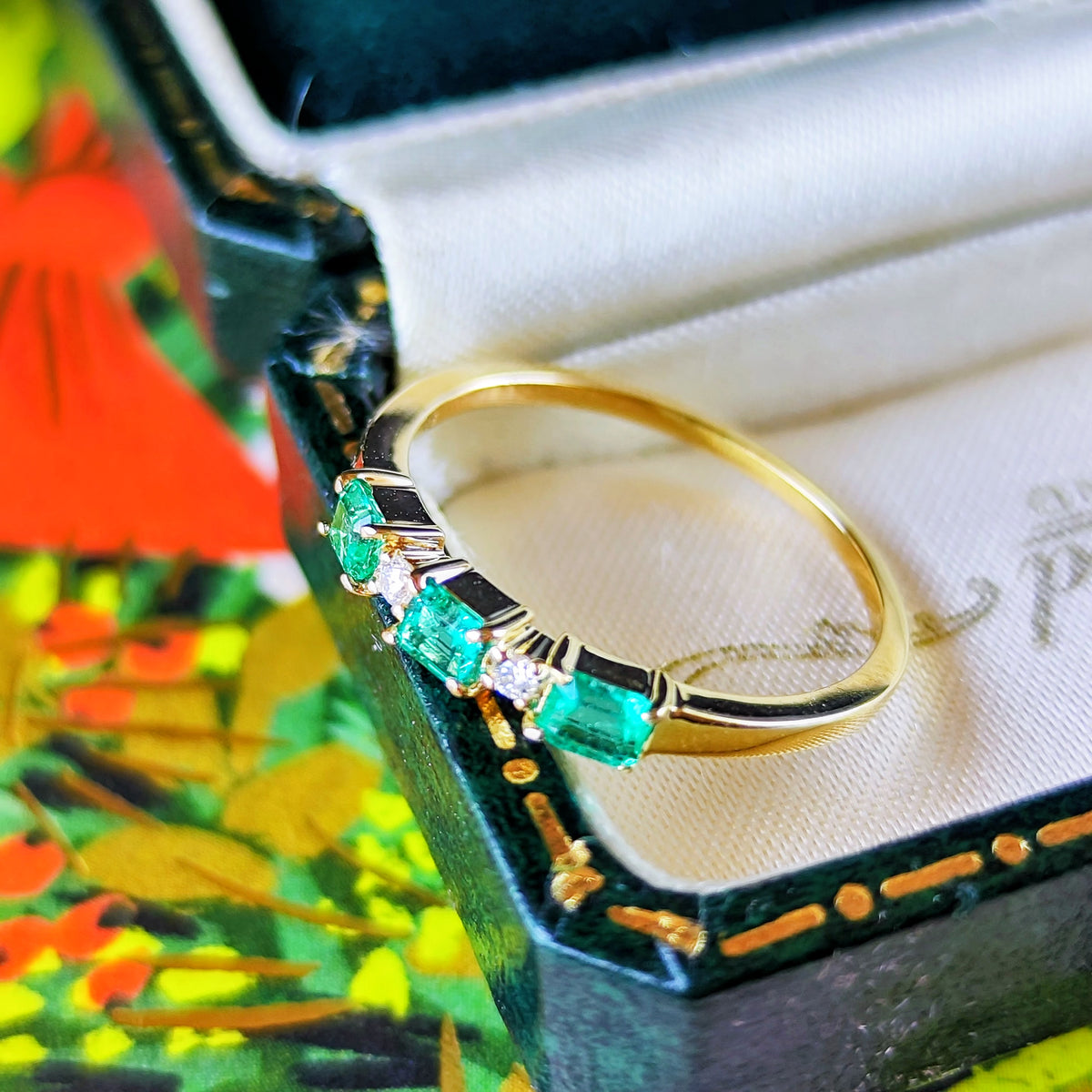【コロンビア産】天然エメラルド 0.78ct 天然ダイヤモンド 18金リング