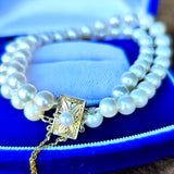 MIKIMOTO ミキモト あこや真珠 2連 ヴィンテージ ブレスレット