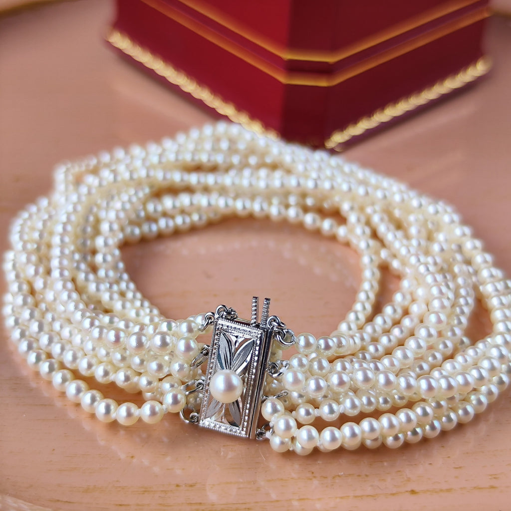 MIKIMOTO ミキモト あこやベビーパール ヴィンテージブレスレット 14金
